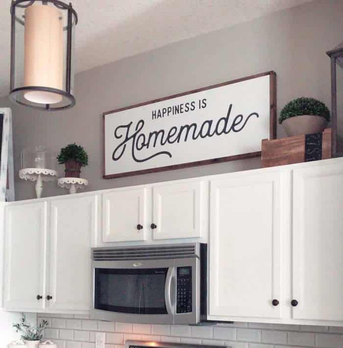 Decorate Above Cabinets With Fun Signs