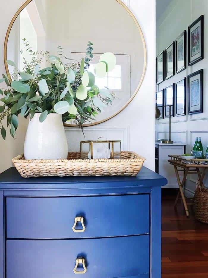 Add Color to your Entryway with a Cheery Blue Chest