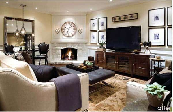 Add Rustic Charm with a White Brick Corner Fireplace