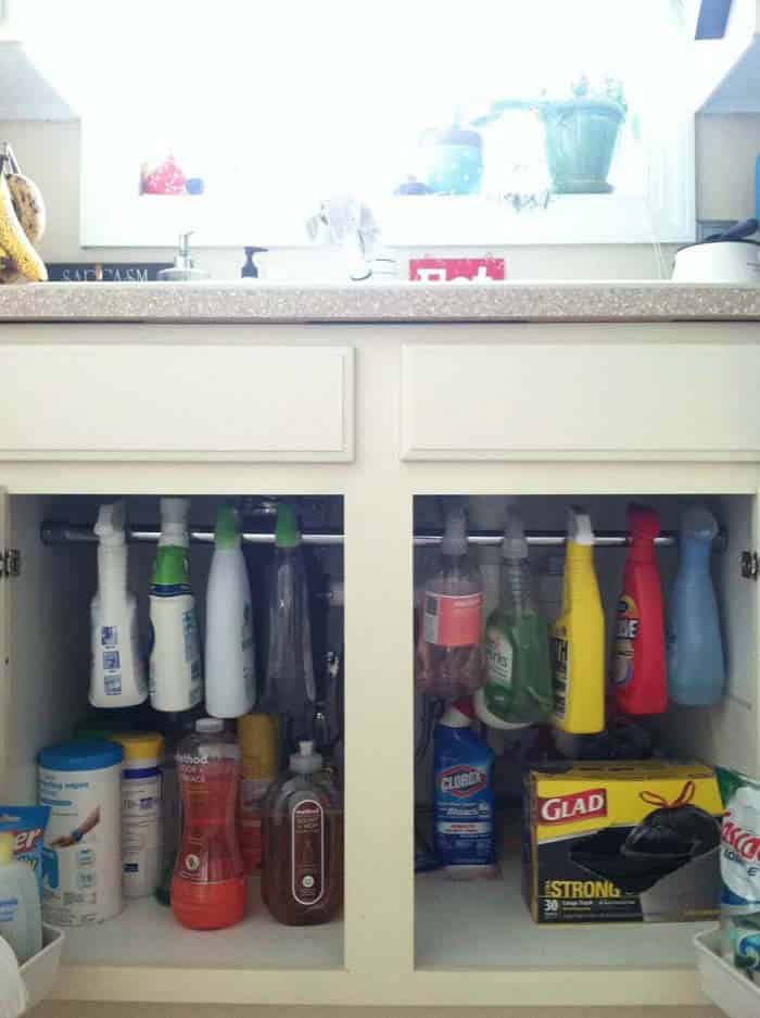 Maximize Storage Space in Your Sink Cabinet with a Dowel