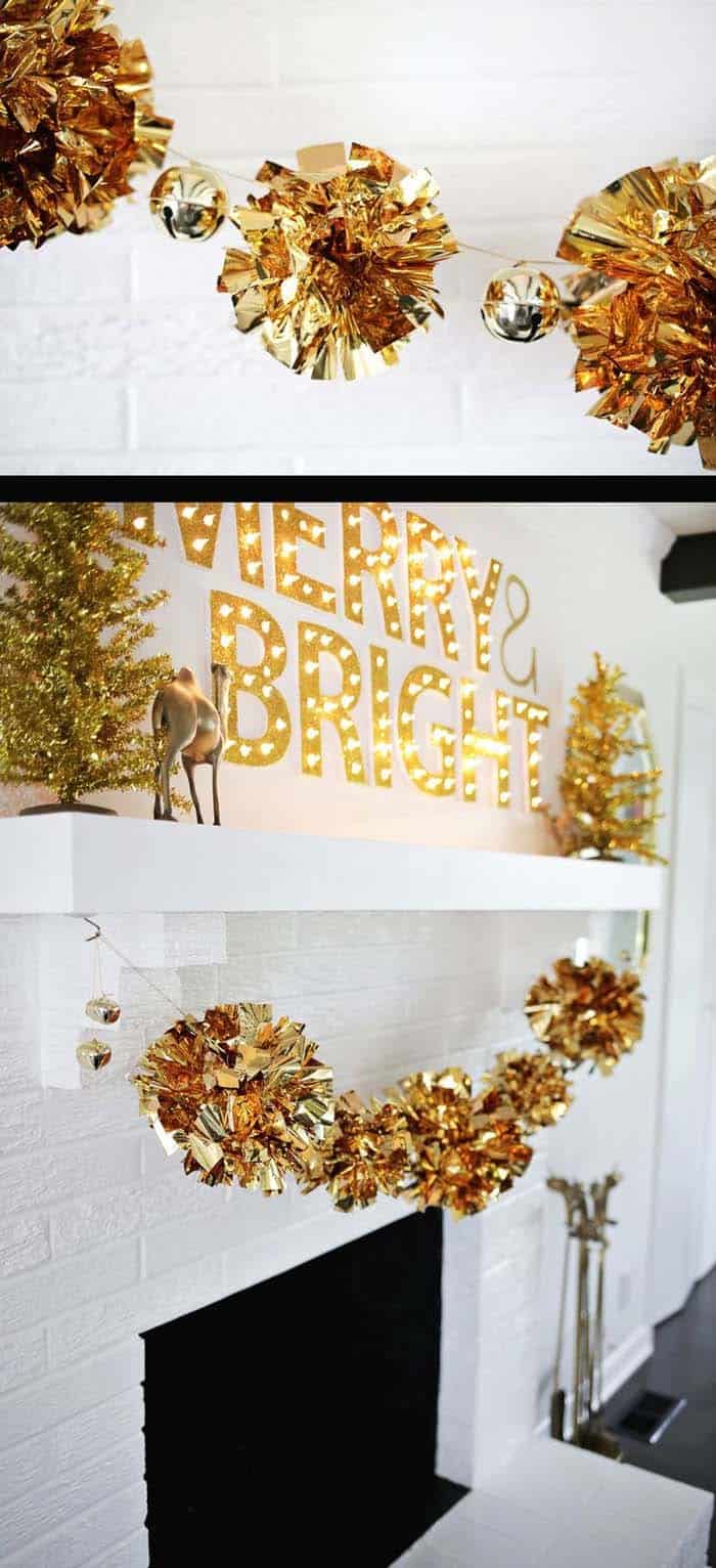 Luminous Gold Mylar Bursts Swag