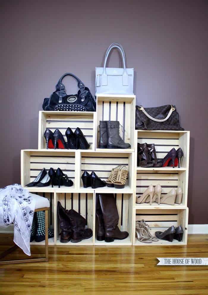 Upcycle Crates into Rustic Shoe Boxes