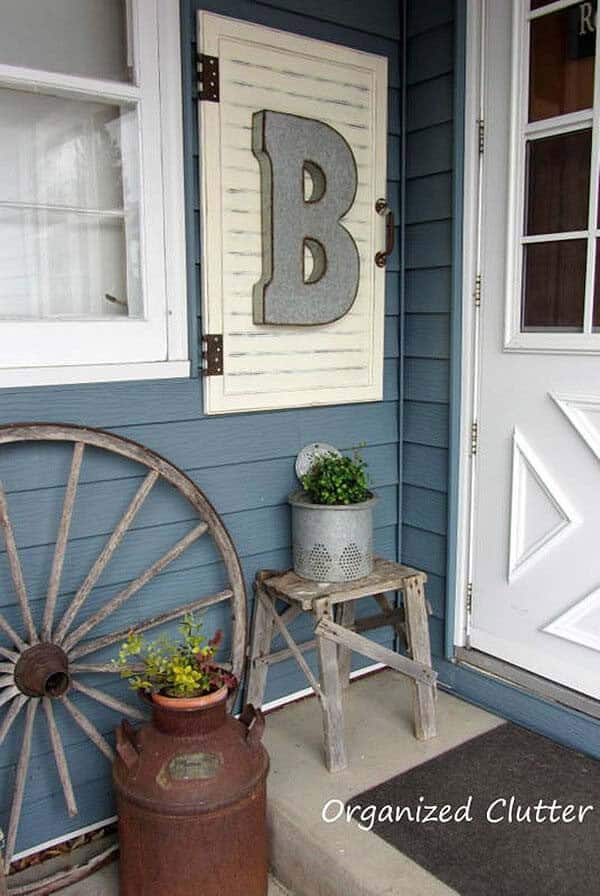 Transform Your Porch with an Old Shutter with a Name Initial