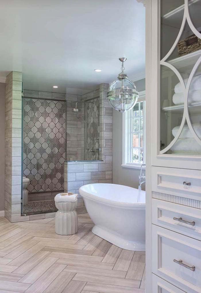 Varied Upscale Bathroom Tiles Work In Harmony