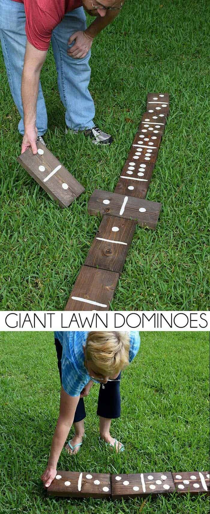 Use Scrap Wood For DIY Lawn Dominoes