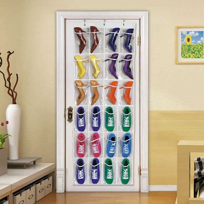 Maximize Space with Over-the-Door Plastic Shoe Organizers