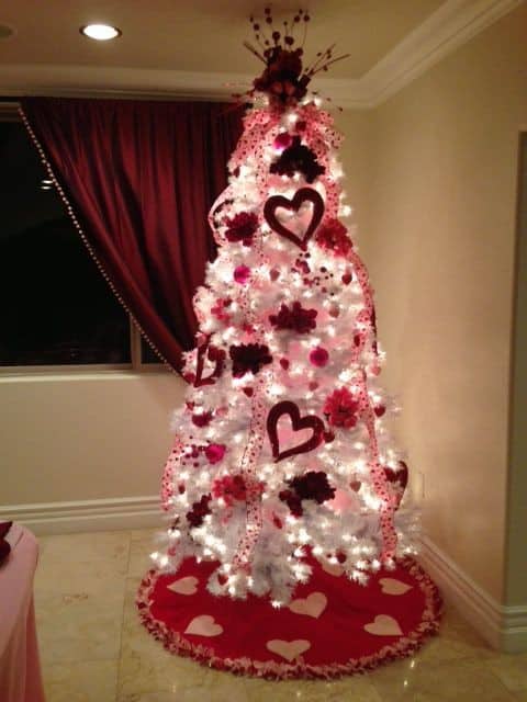 Make a Statement with a Red and White Valentine’s Tree