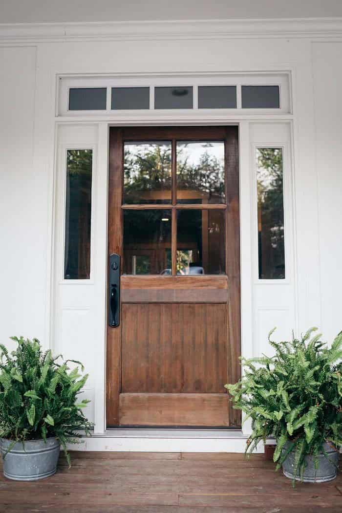 Wood Door Highlights Porch Color