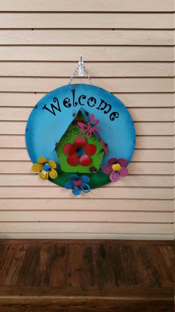 Springy Birdhouse Welcome Sign