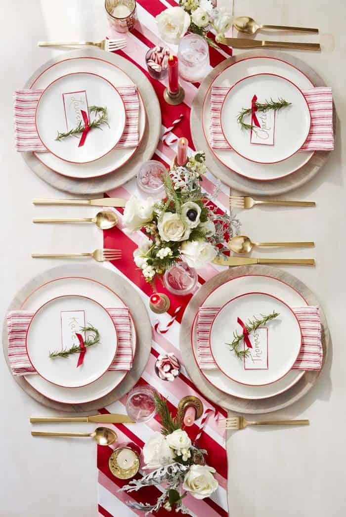 Carry A Candy Cane Theme Through A Table