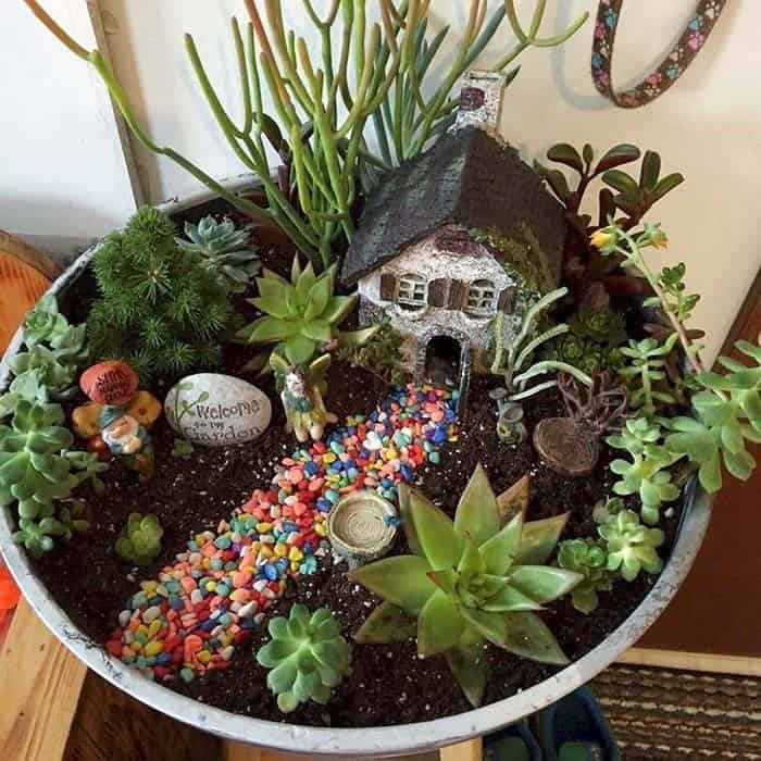 Create an Elegant Pathway in a Fairy Garden with Painted Rocks