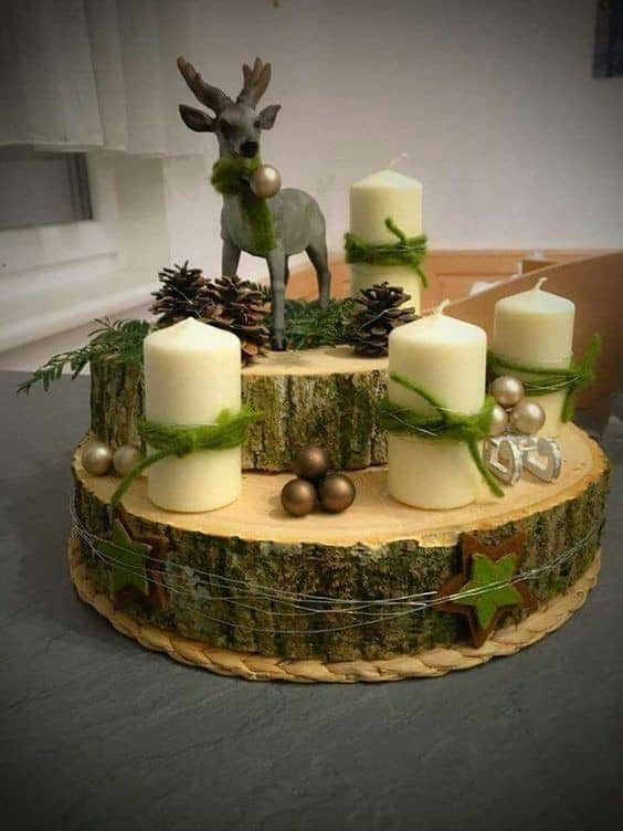 Celebrate Christmas with a Woodland Candle Centerpiece