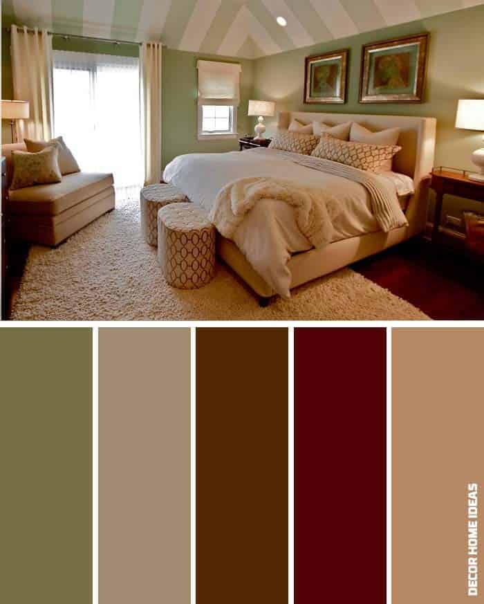 Light Green, Brown, and Red