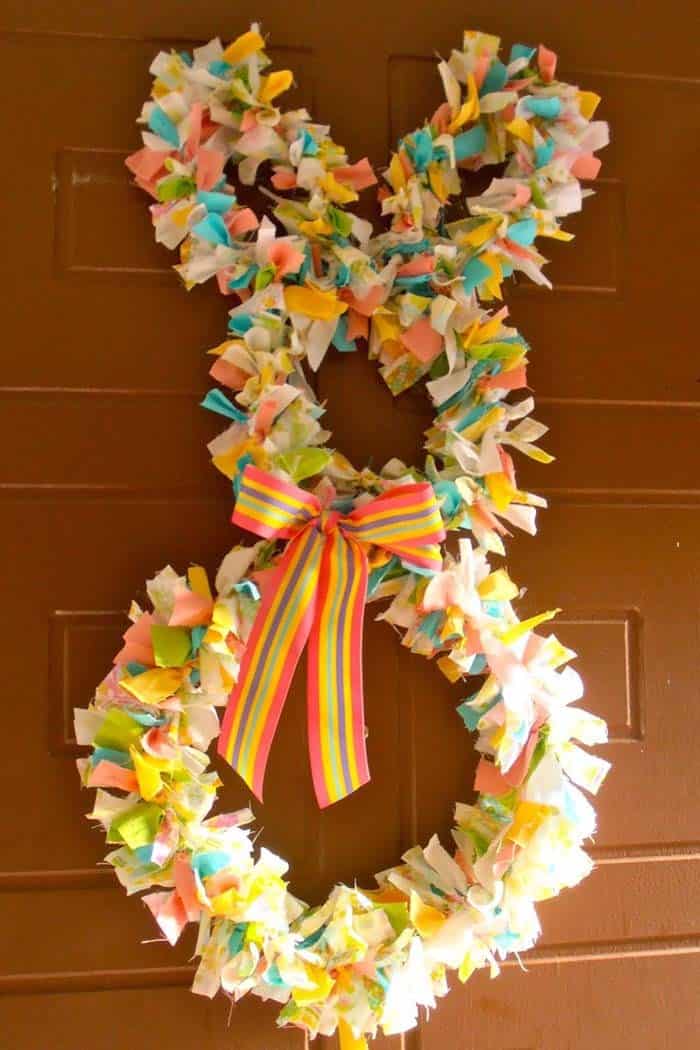 Pastel Fabric Bunny Door Hanging for Easter