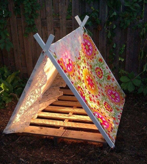 Pallet Tent With Fairy Lights