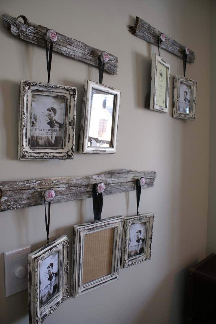 Transform Reclaimed Wood into Rustic Picture Frame Hangers