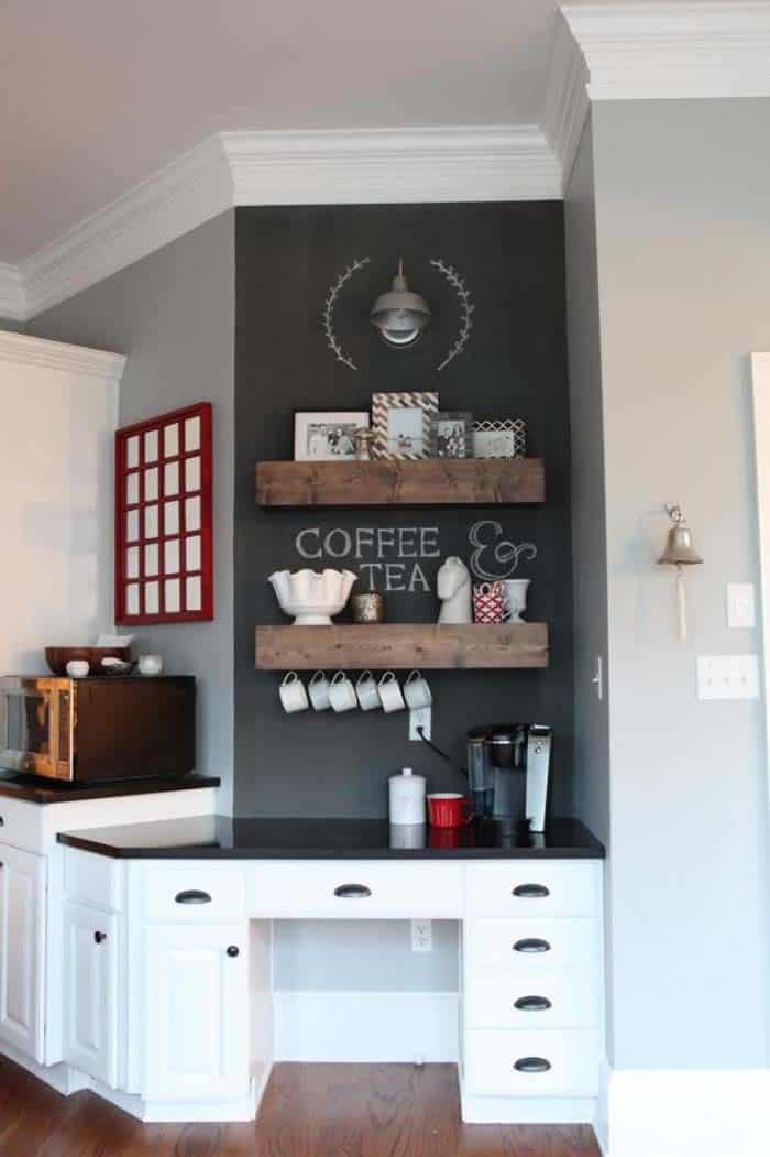 Upcycle an Old Desk into a Coffee Station