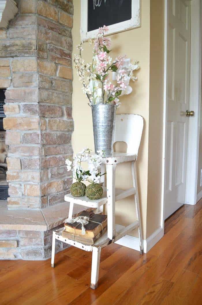 Repurposed Vintage Chair Flower Holder