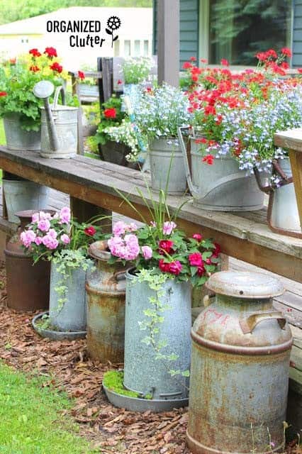 Brighten Up Your Yard with Tin Bucket Planters