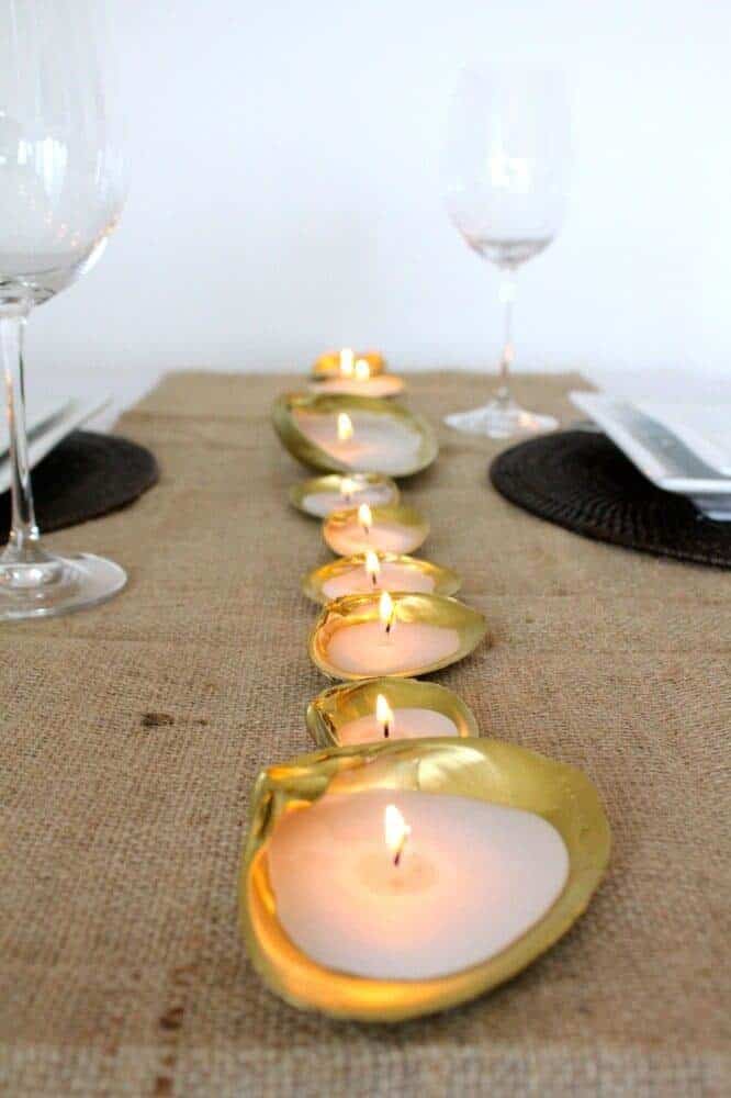 Create Glam Gold Seashell Candles at Home