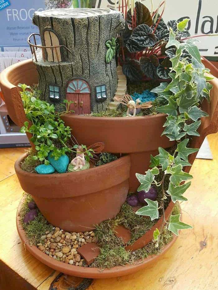 Make Your Fairy Garden Come to Life with this Tiered Pot