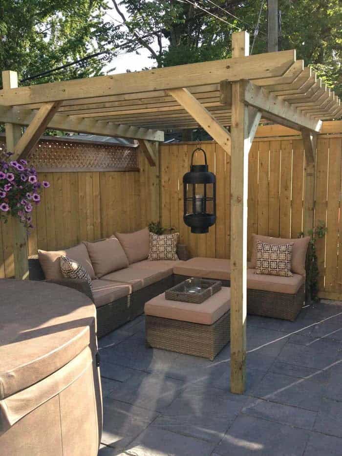 Corner Seating Area Pergola