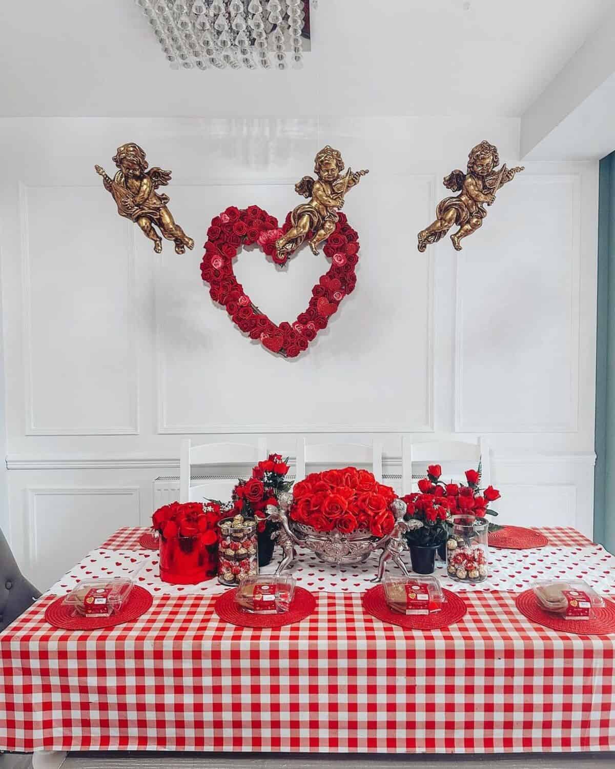 Roses On A Buffalo Plaid