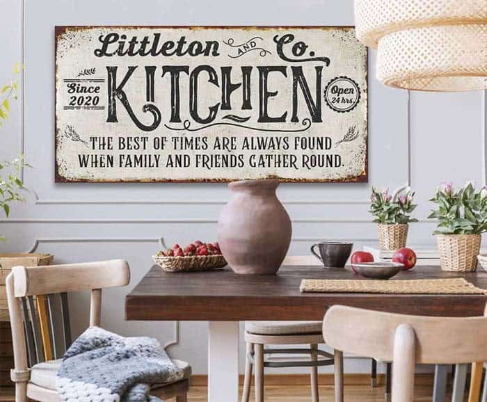 Customizable Family Kitchen Art Piece