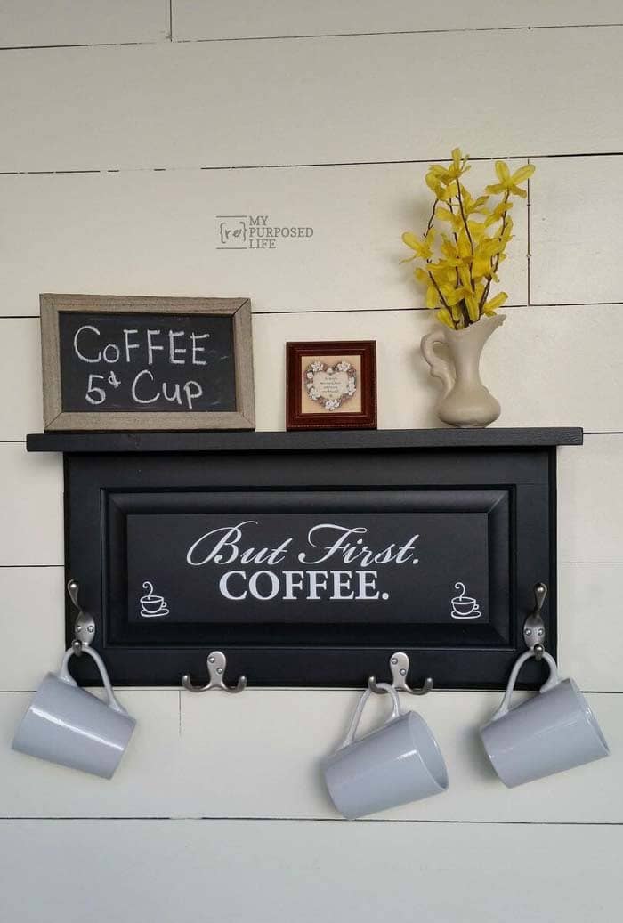 Create a Stylish Mug Hanger with a Cabinet Door