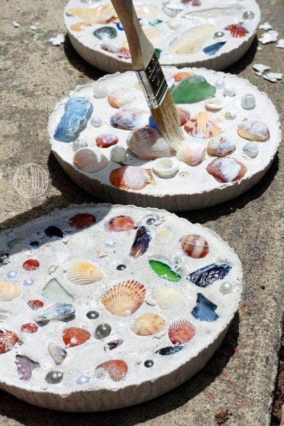 Utilize Seashells in Garden Decorations for Unique Mosaics