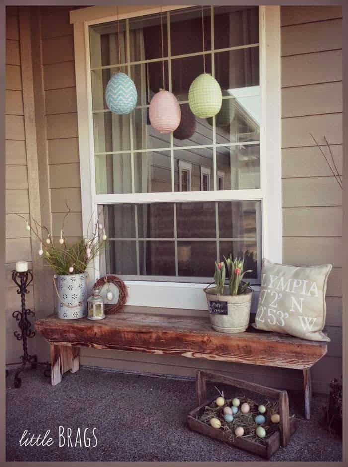 Make a Farmhouse Window with Easter Decorations