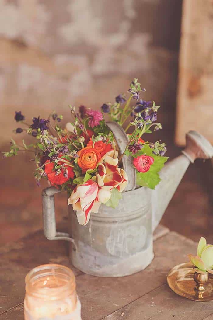 Repurposed Galvanized Watering Can