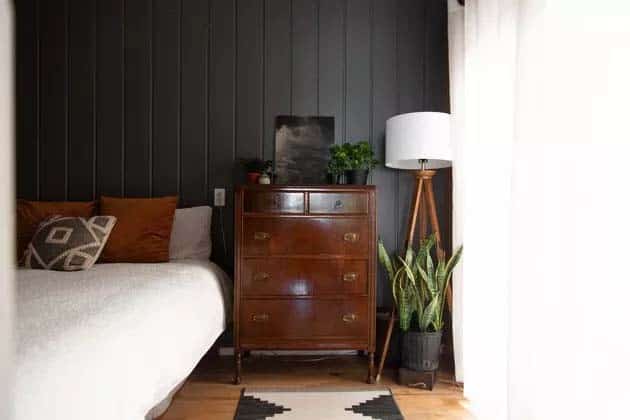 Black Accent Wall Design With Shiplap