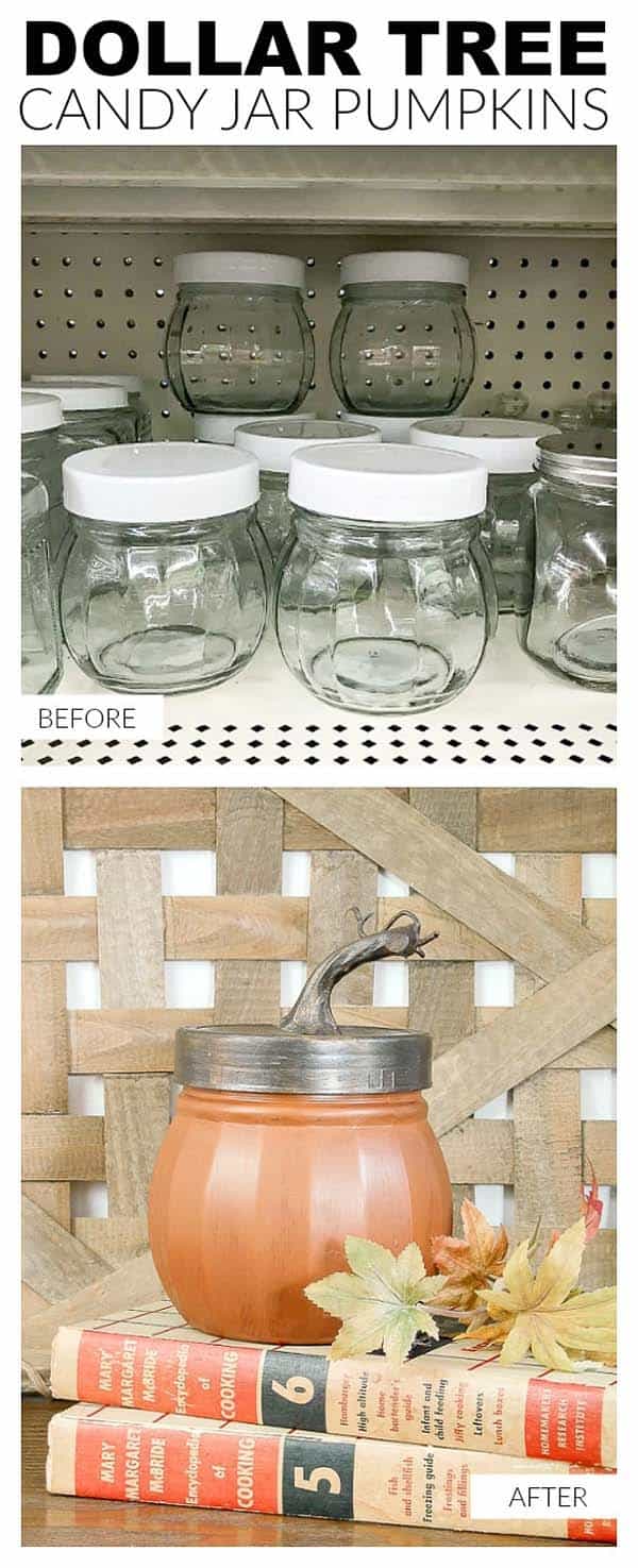 Repurpose Storage Jars into Rustic Fall Pumpkins