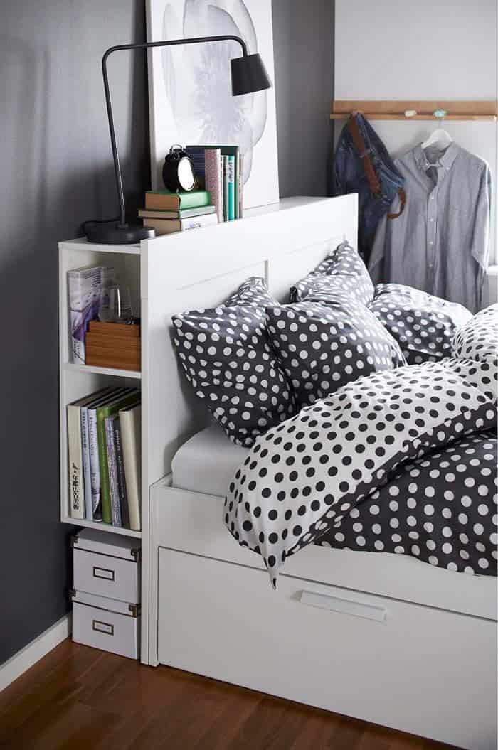 Transform a Bed’s Headboard into a Functional Storage Space