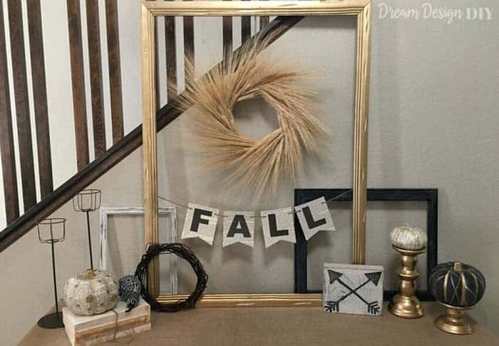 Add Artistic Flair with a Rustic Framed Fall Wreath