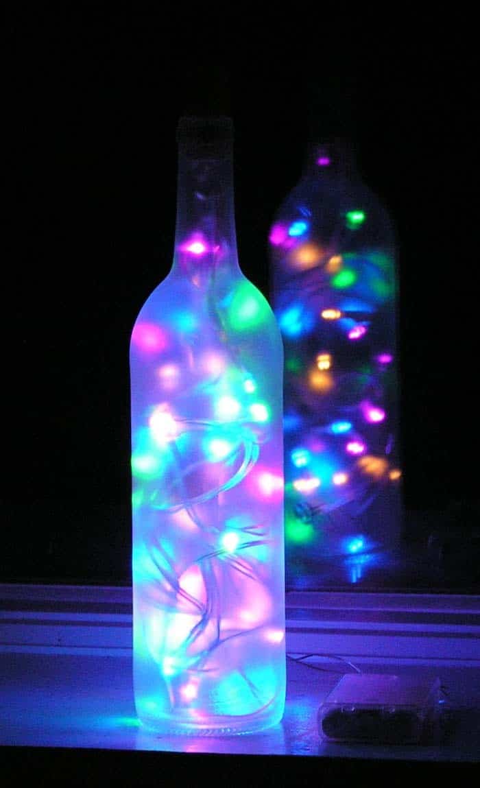 Colorful Fairy Lights in a Bottle