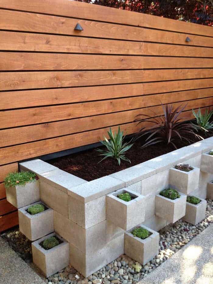 Create Modern Garden Bed From Cinderblocks