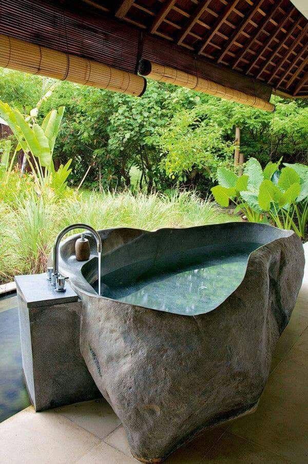 Feel the Benefits of Pure Nature with a Stone Bathtub