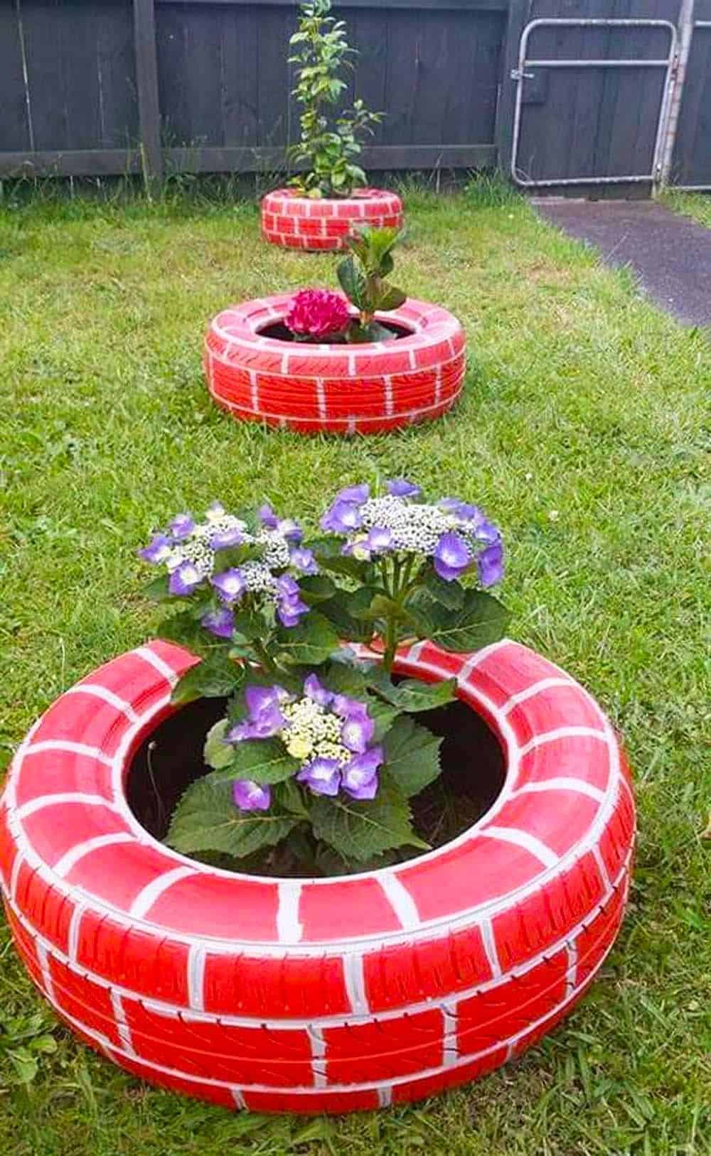 Upcycled Tire Planters