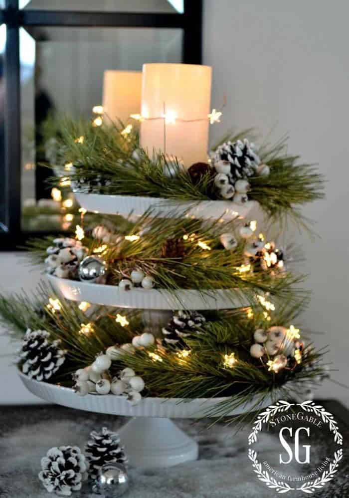 Tiered Christmas Stand Table Decor