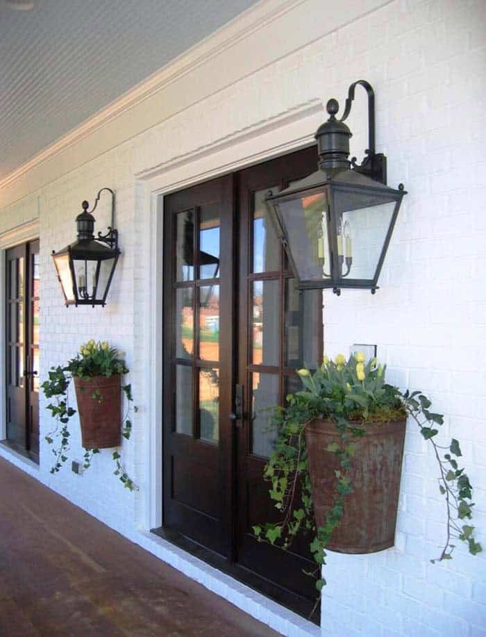 Vintage Containers Add Timeless Charm to Doorway Entrance