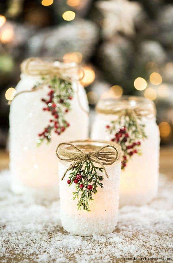 Snow Covered Christmas Jars