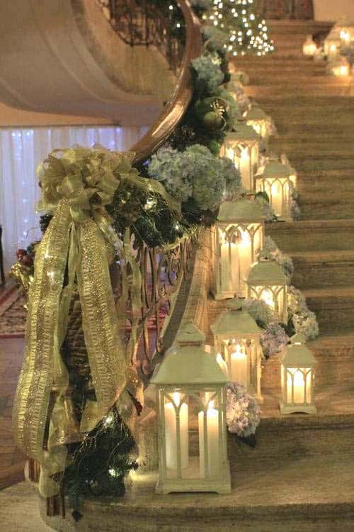 Create an Enchanting Scene with Gold Staircase Decor