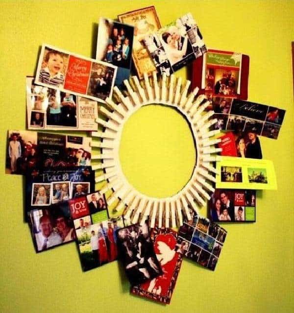 Utilize Your Clothespin Wreath as a Picture Frame