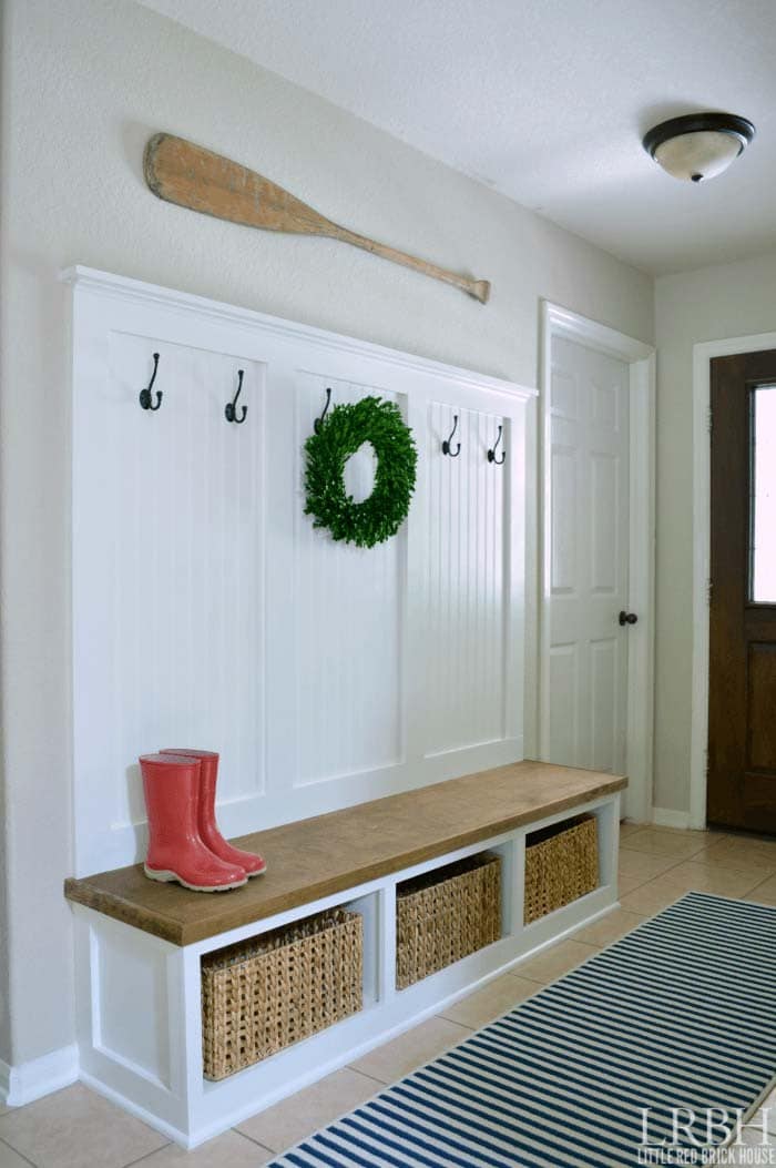 Built-In Wall Panel Bench With Storage