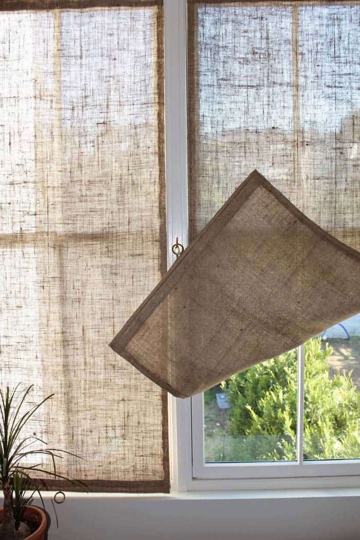 Burlap Window Shades