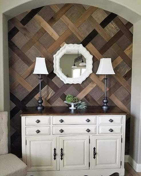 Elegant Woven Wood Accent Wall