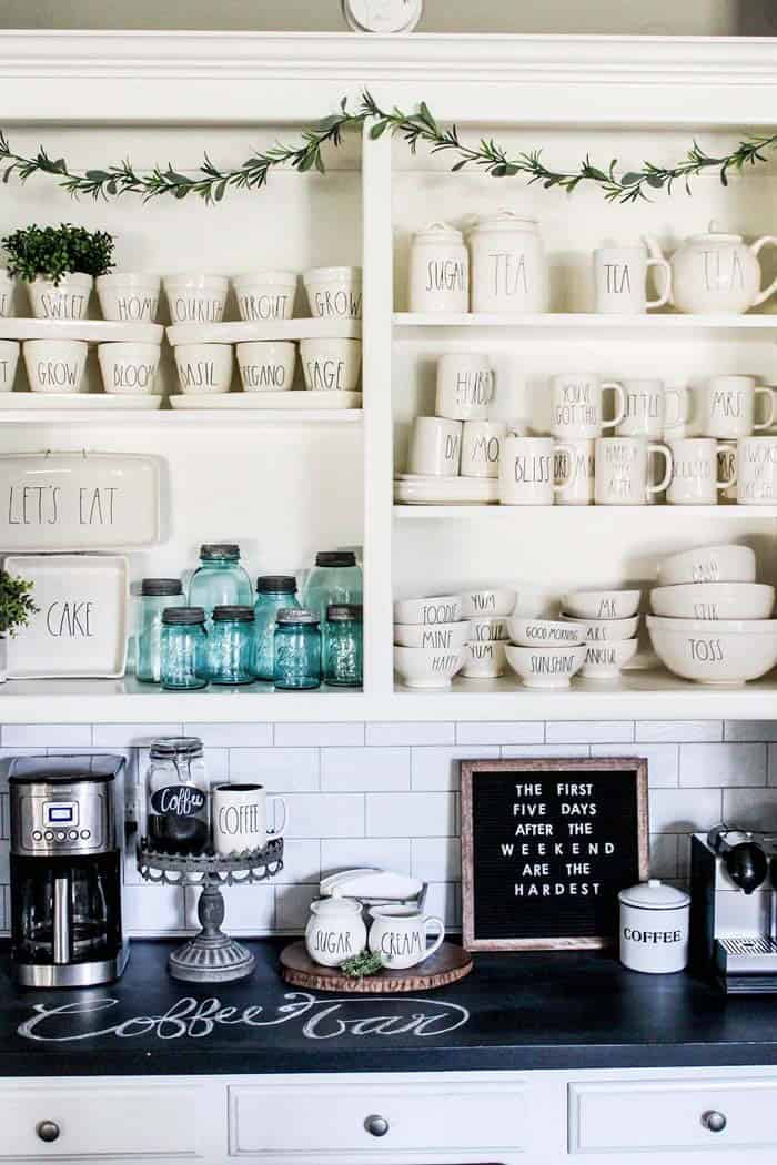 Exposed Shelves with a Modern Look