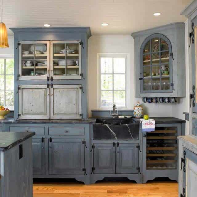 Captivating Cobalt Blue Cabinets for Spacious Kitchens